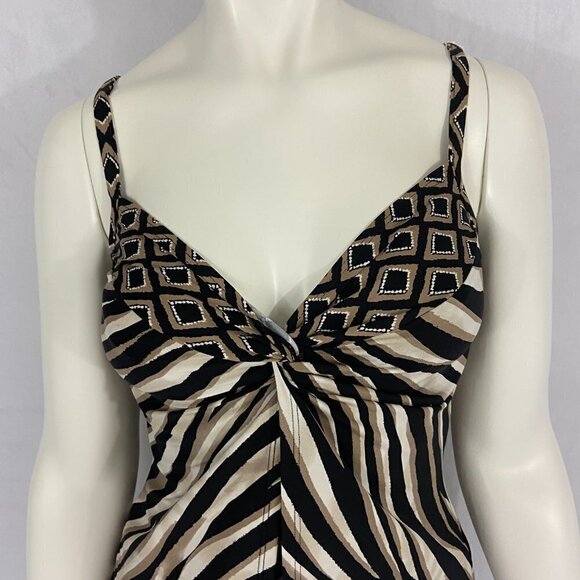 Miraclesuit Women's Opposites Attract Print Love Knot Underwire Tankini Top Sz 8 - Picture 2 of 9